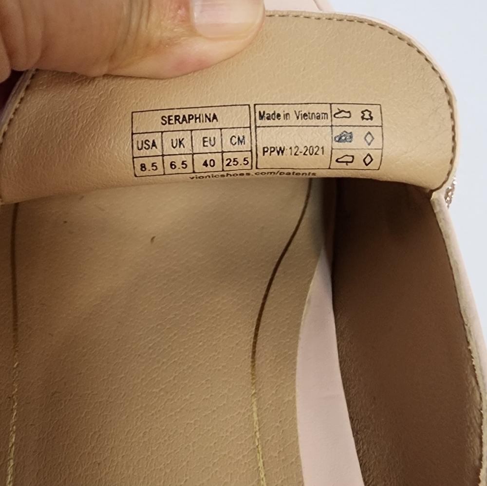 Vionic Women's Seraphina Leather Blush Pink Slip-On Mules Size 8.5 - Picture 8 of 8